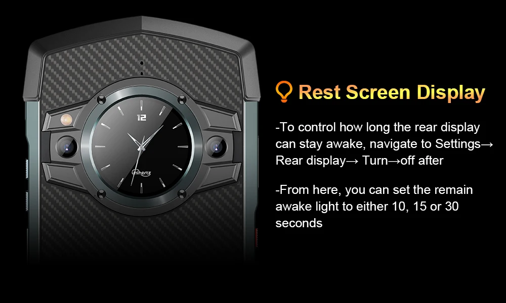 Unihertz Tick Tock 5G Rugged Smartphone Android 128GB 48MP Camera Cellphone 6000mAh Phone with Dual-Screen IP 68 Waterproof