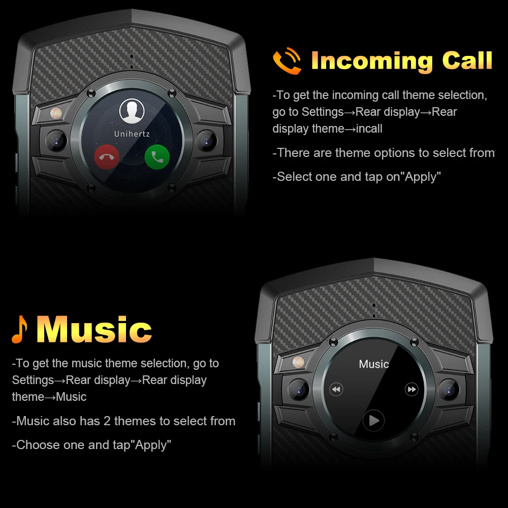 Unihertz Tick Tock 5G Rugged Smartphone Android 128GB 48MP Camera Cellphone 6000mAh Phone with Dual-Screen IP 68 Waterproof