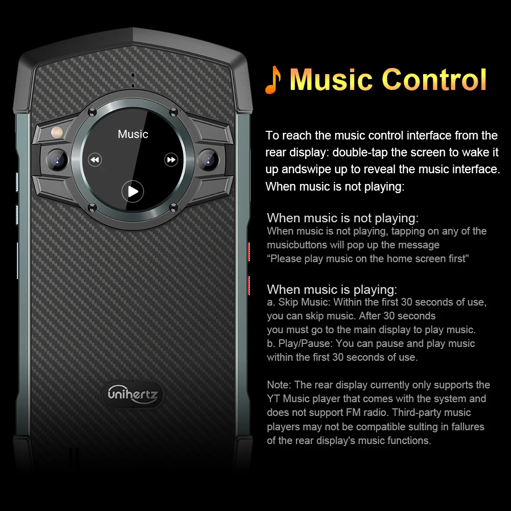 Unihertz Tick Tock 5G Rugged Smartphone Android 128GB 48MP Camera Cellphone 6000mAh Phone with Dual-Screen IP 68 Waterproof