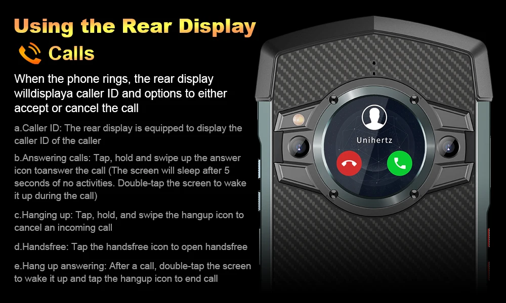 Unihertz Tick Tock 5G Rugged Smartphone Android 128GB 48MP Camera Cellphone 6000mAh Phone with Dual-Screen IP 68 Waterproof