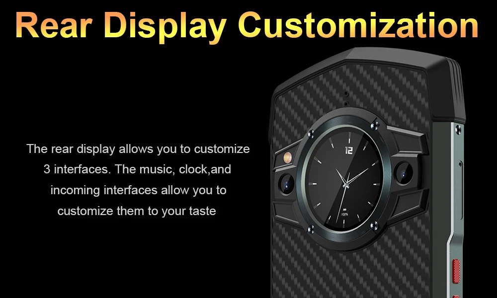 Unihertz Tick Tock 5G Rugged Smartphone Android 128GB 48MP Camera Cellphone 6000mAh Phone with Dual-Screen IP 68 Waterproof