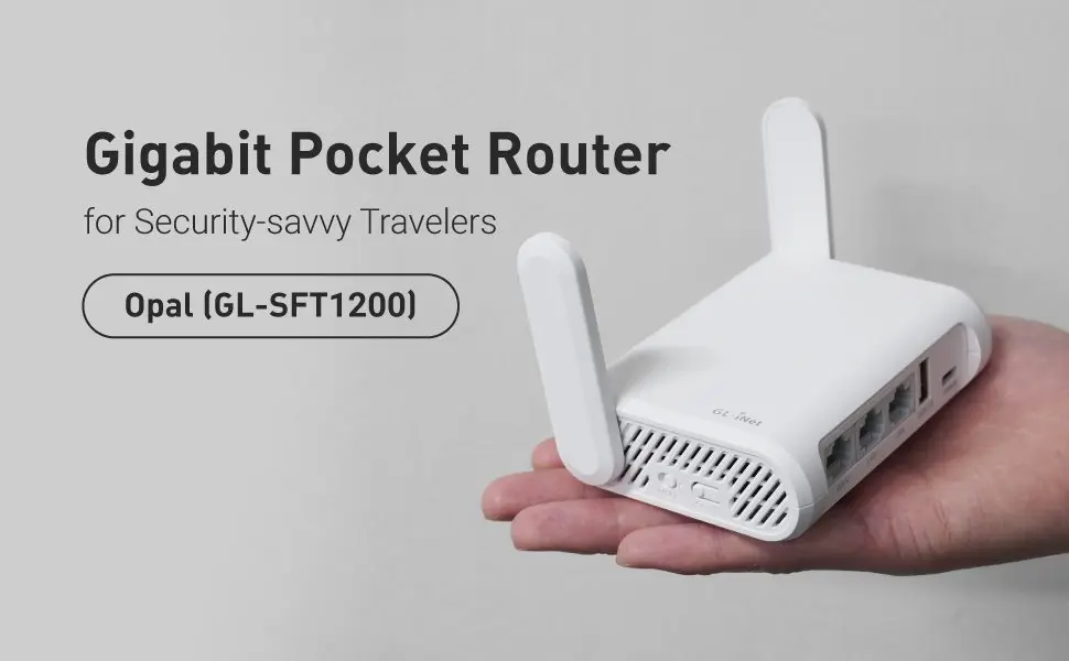 GL.iNet GL-SFT1200 (Opal) Secure Travel WiFi - AC1200 Dual Band Gigabit Ethernet Wireless Internet Router GL.iNet GL-SFT1200 (Opal) Secure Travel WiFi - AC1200 Dual Band Gigabit Ethernet Wireless Internet Router