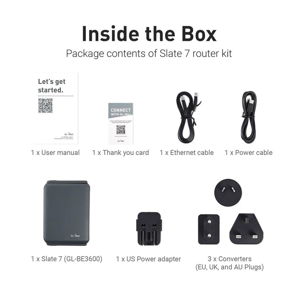 GL.iNet GL-BE3600( Slate 7) Dual-band Wi-Fi 7 Travel Router