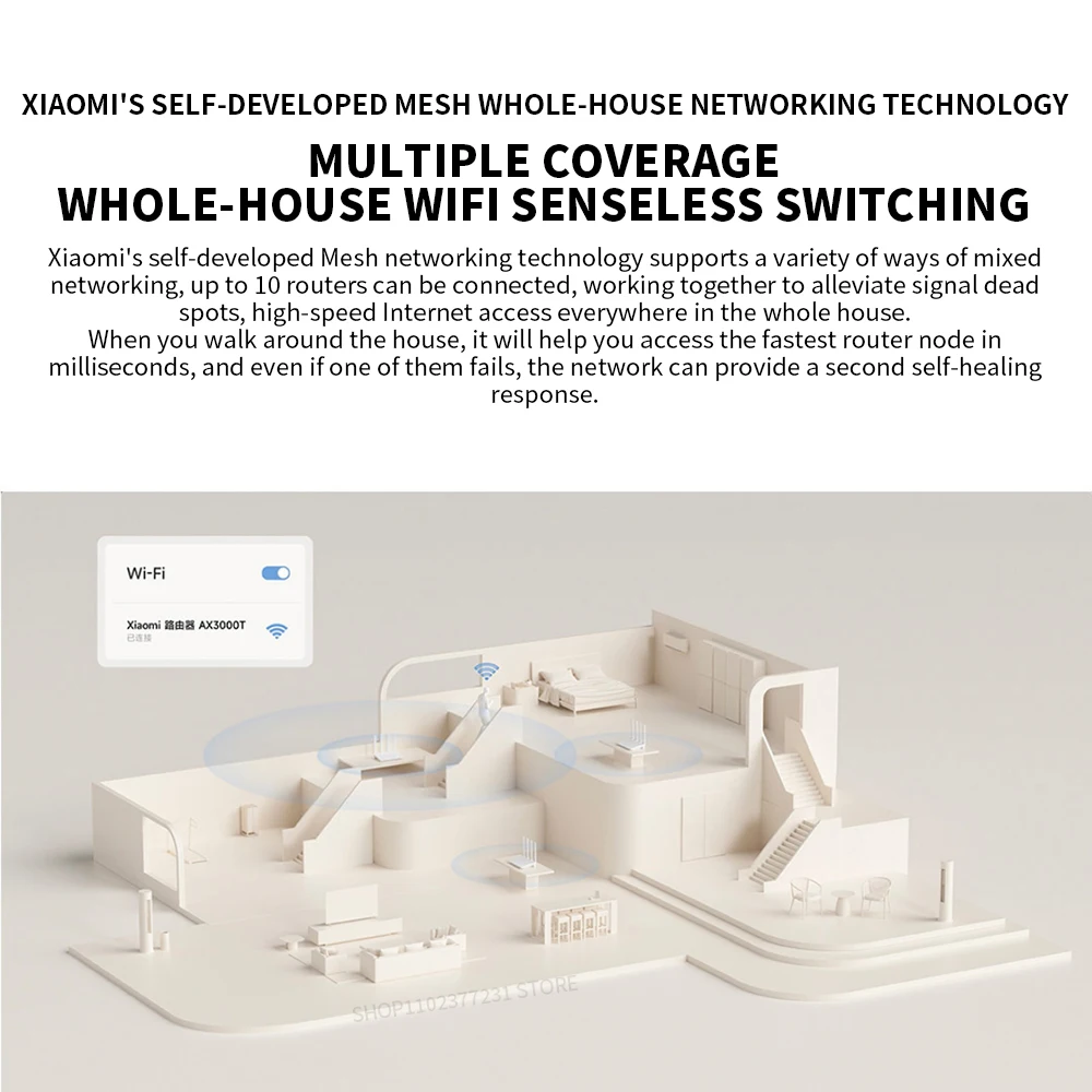 2024 NEW Original Xiaomi AX3000T Router 5GHz 160MHz Broadband 1.3GHz Processor High Speed NFC Connection For Home Office Games