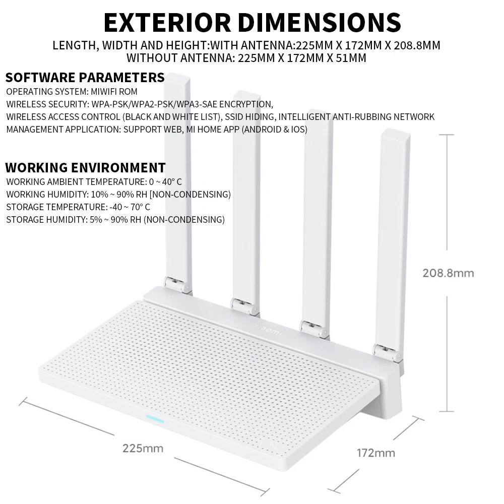 2024 NEW Original Xiaomi AX3000T Router 5GHz 160MHz Broadband 1.3GHz Processor High Speed NFC Connection For Home Office Games
