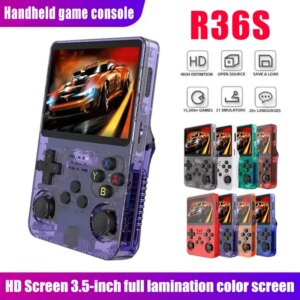 R36S Retro Handheld Game Console - 3.5 Inch IPS Screen, 64GB/128GB/256GB, Portable Gaming Device with Built-in Games