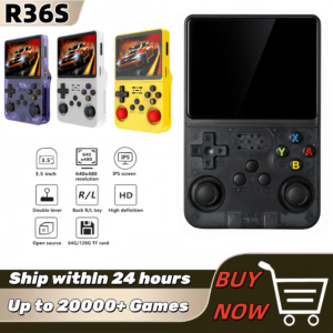 R36S Retro Handheld Video Game Console 3.5 Inch IPS Screen 128GB Portable Pocket Player Linux System Preloaded Games Boy Gift