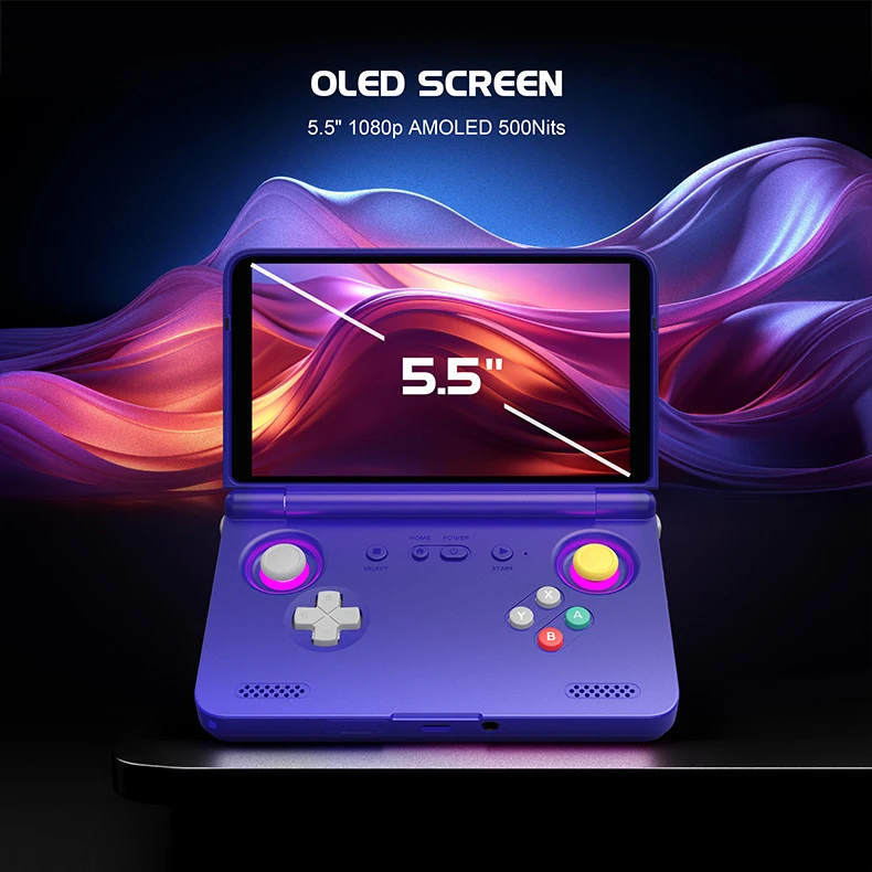 2025 Retroid Pocket Flip2 Retro Handheld Game Console Android13 5.5 Inch AMOLED Touch Screen Video Player Wifi Bluetooth PSP PS2