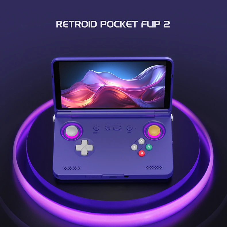 2025 Retroid Pocket Flip2 Retro Handheld Game Console Android13 5.5 Inch AMOLED Touch Screen Video Player Wifi Bluetooth PSP PS2