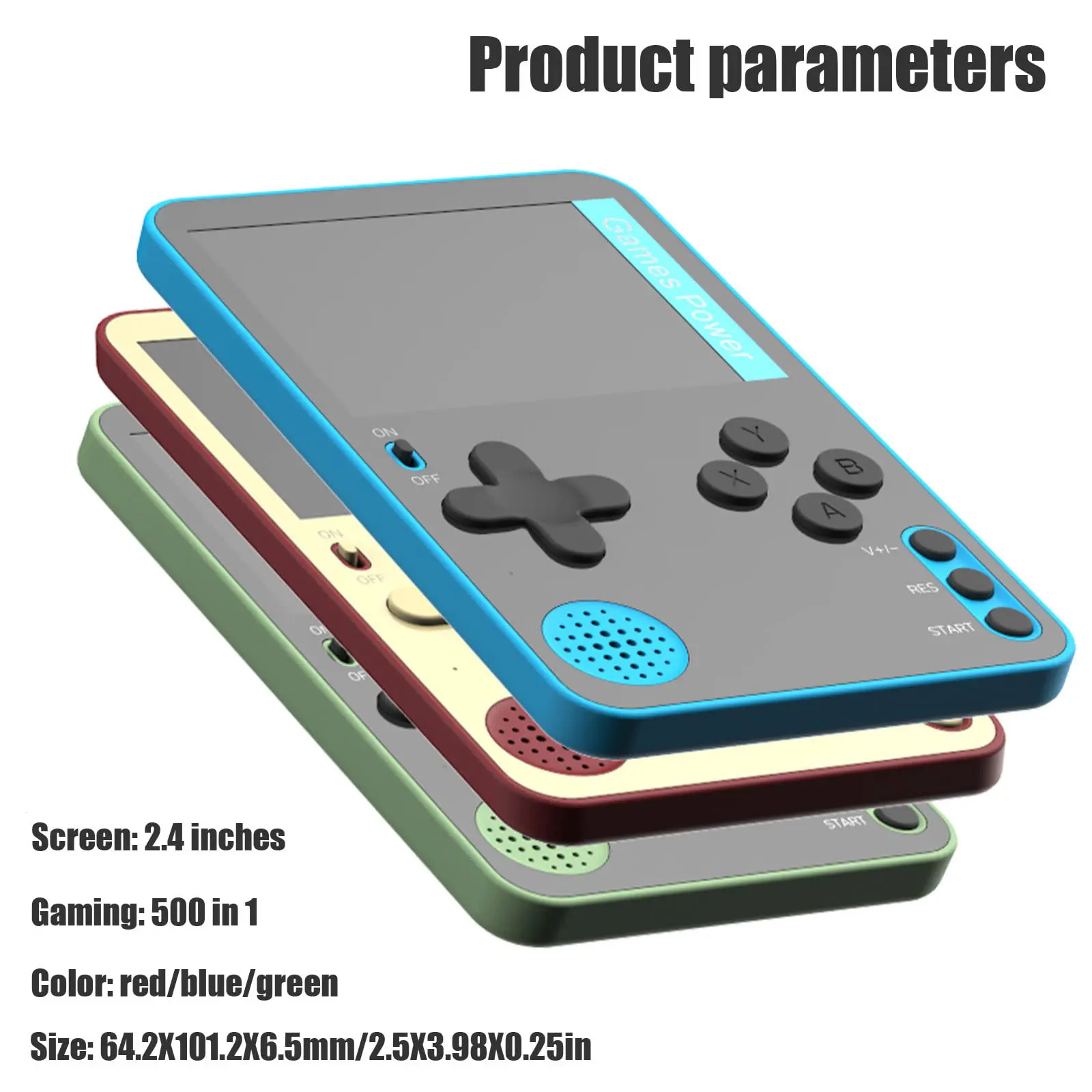 Handheld Game Console 500 Classic Games LCD Portable Retro Video Mini Game Console Rechargeable Great Gift for Kids and Adults - Image 5