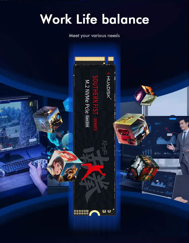 HUADISK Ssd Nvme M2 Pcie Gen3 Hard Drive Disk 128gb 256gb 512gb 1tb Internal Hard Drive For Notebook Desktop