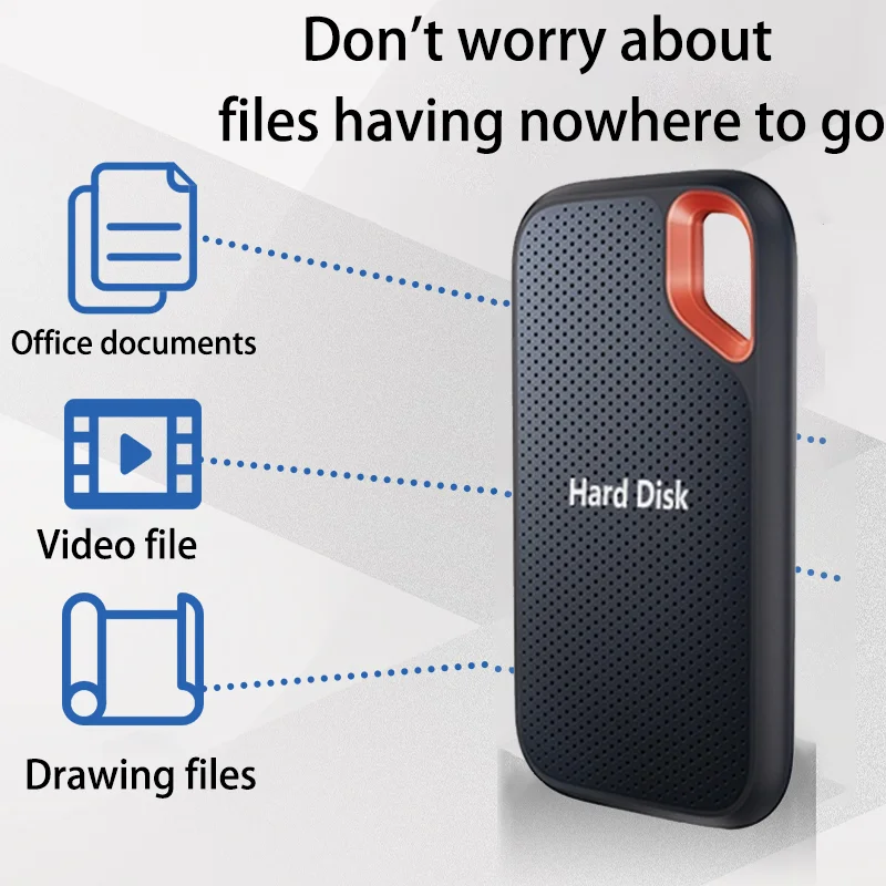 Practical Hard Disk 1TB Efficient External Hard Drive Portable SSD 128TB Large Capacity Solid State Drive for Desktop MAC Phone