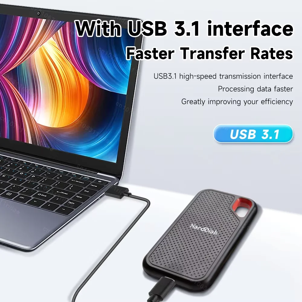 Practical Hard Disk 1TB Efficient External Hard Drive Portable SSD 128TB Large Capacity Solid State Drive for Desktop MAC Phone