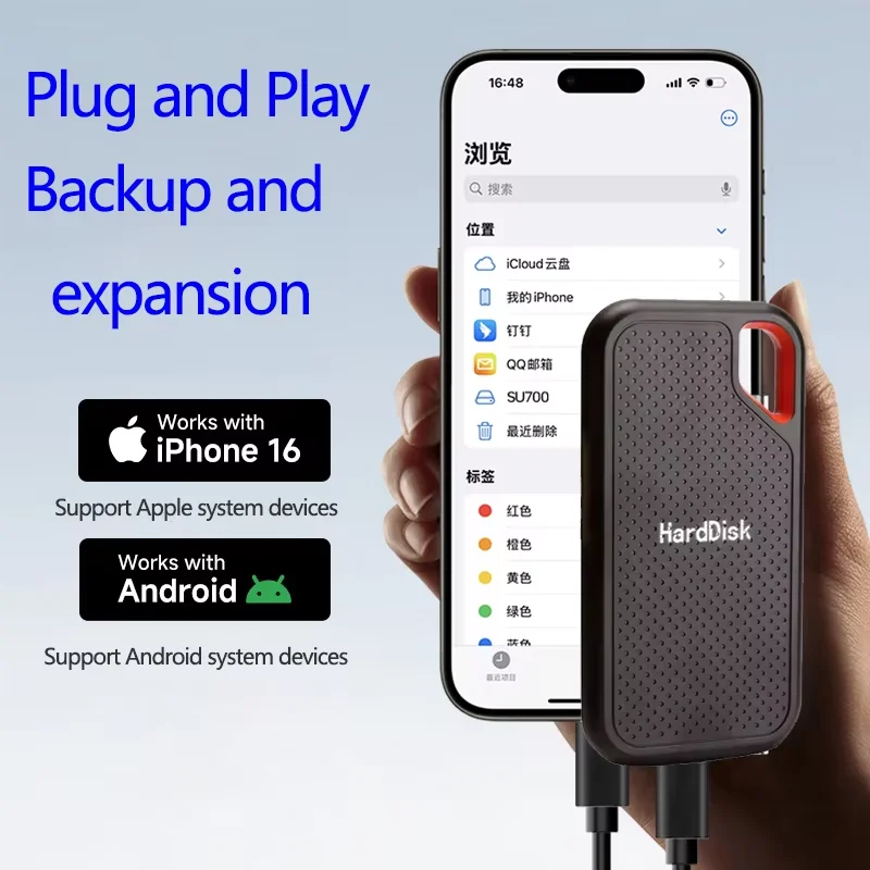 Practical Hard Disk 1TB Efficient External Hard Drive Portable SSD 128TB Large Capacity Solid State Drive for Desktop MAC Phone - Image 5