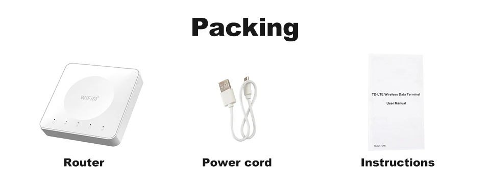 4G LTE Router WiFi 6 SIM Card Modem Support 32 Device Connections Mobile Wireless Router Typc-C Interface for Asia Africa Europe