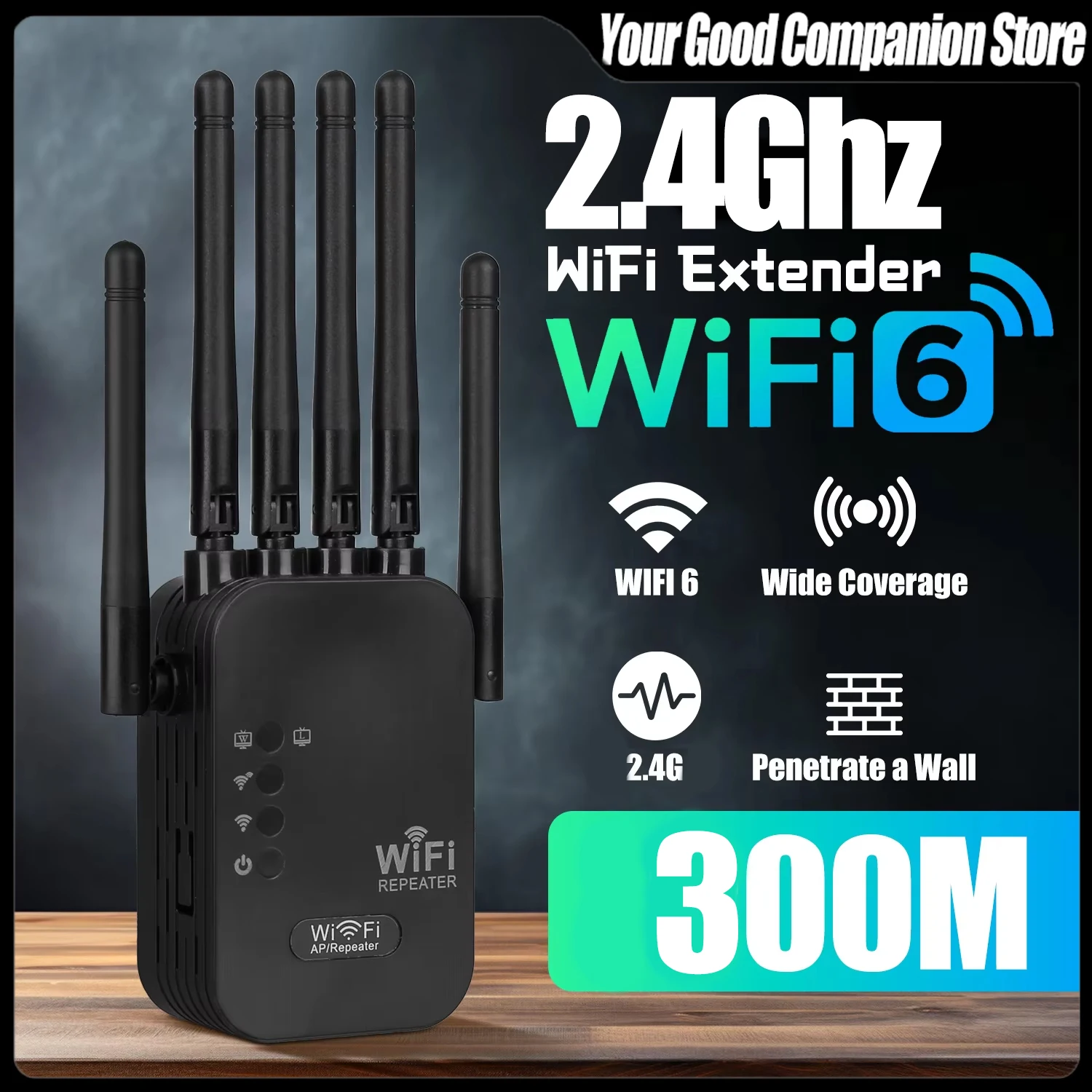 Dual Network interface WiFi 6 Repeater Signal Amplifier Router 300Mbps Signal Booster Cellular communication amplifier