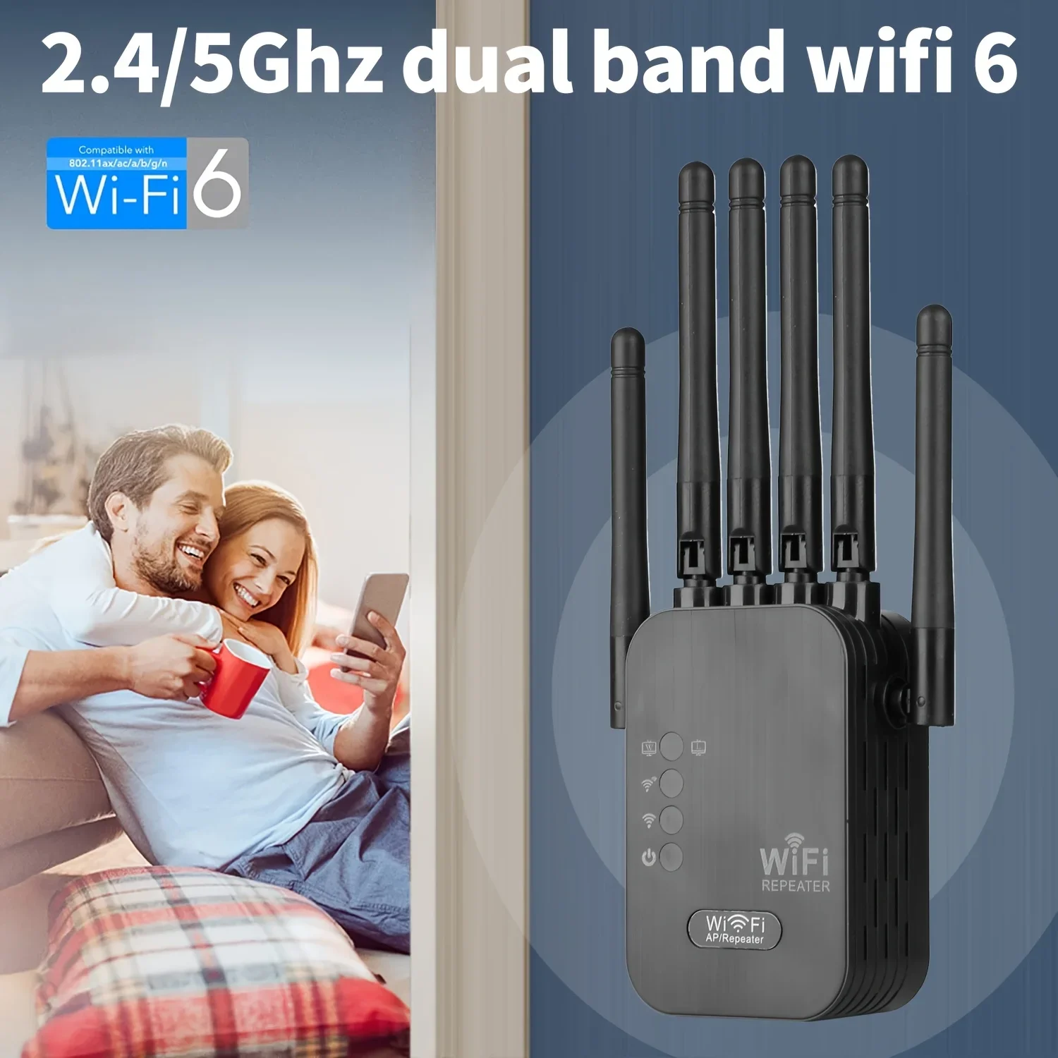 Dual Network interface WiFi 6 Repeater Signal Amplifier Router 300Mbps Signal Booster Cellular communication amplifier - Image 5