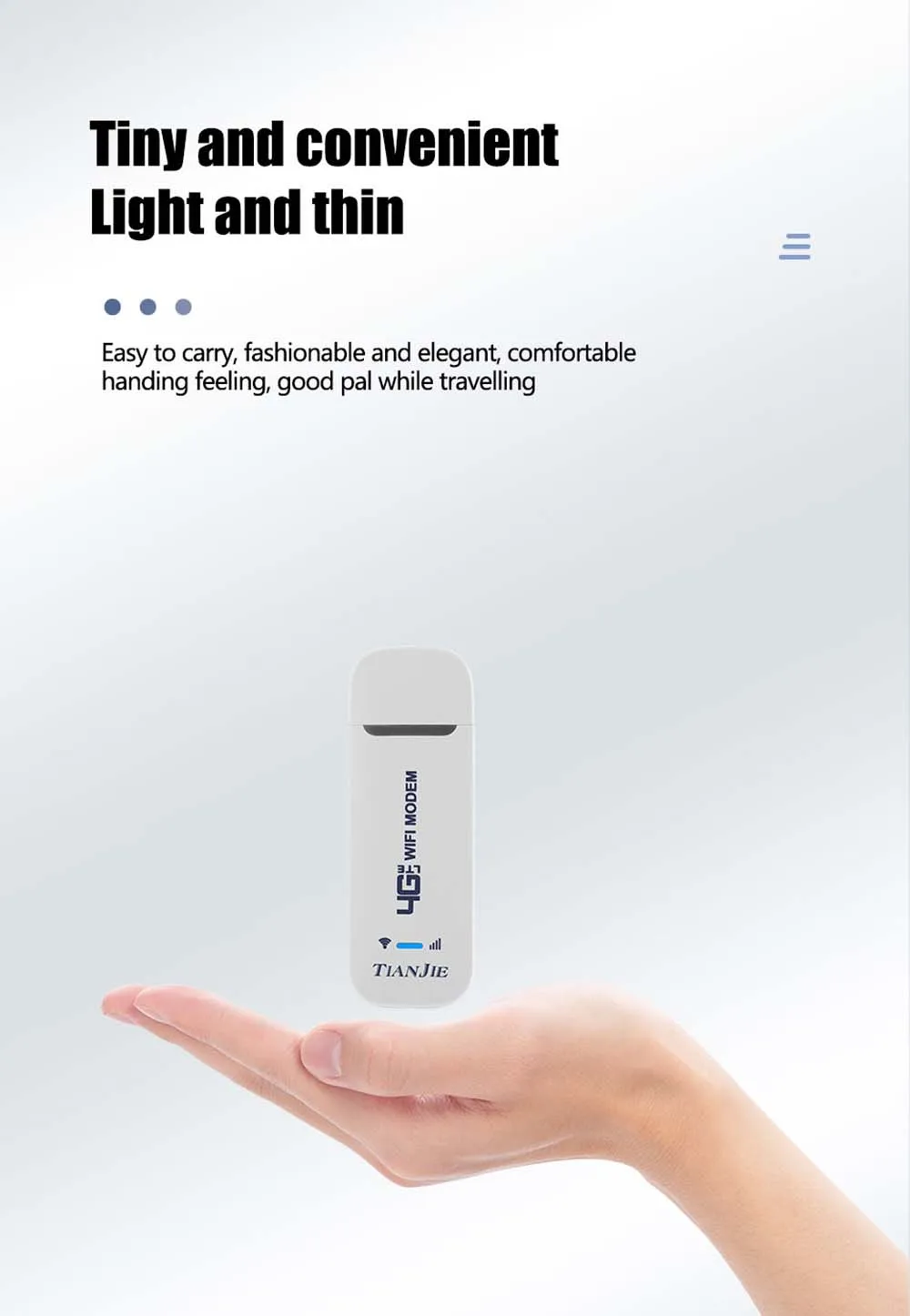 TIANJIE 150Mbps 4G WIFI Router USB Wireless Modem CAT4 Qualcomm Chipset Dongle Car Adapter With Sim Card Slot for IP Camera TIANJIE 150Mbps 4G WIFI Router USB Wireless Modem CAT4 Qualcomm Chipset Dongle Car Adapter With Sim Card Slot for IP Camera