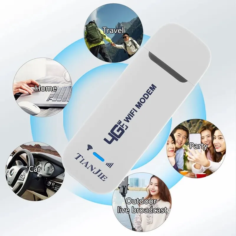 TIANJIE 150Mbps 4G WIFI Router USB Wireless Modem CAT4 Qualcomm Chipset Dongle Car Adapter With Sim Card Slot for IP Camera - Image 5