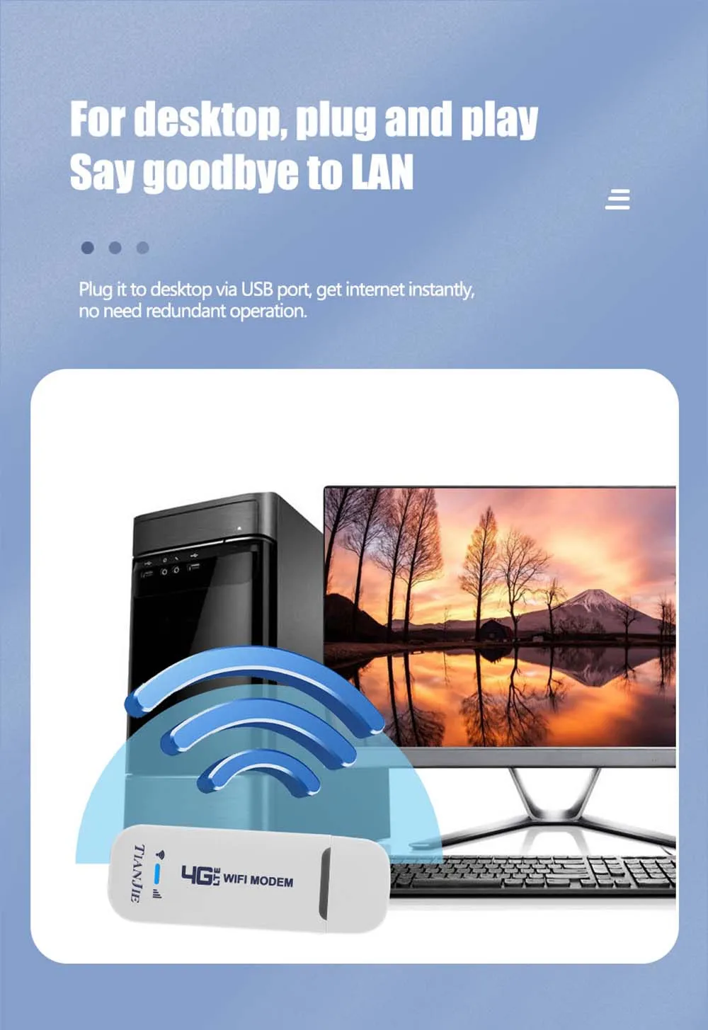 TIANJIE 150Mbps 4G WIFI Router USB Wireless Modem CAT4 Qualcomm Chipset Dongle Car Adapter With Sim Card Slot for IP Camera TIANJIE 150Mbps 4G WIFI Router USB Wireless Modem CAT4 Qualcomm Chipset Dongle Car Adapter With Sim Card Slot for IP Camera