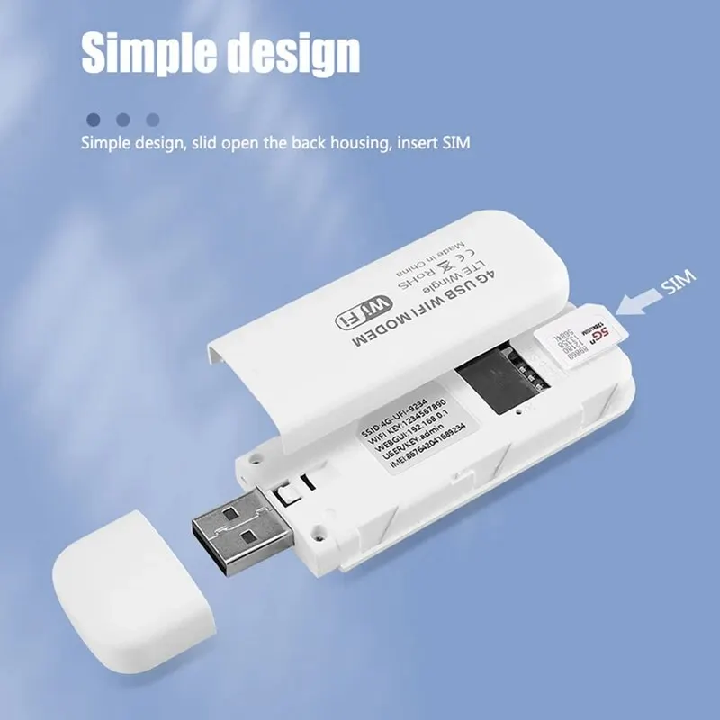 TIANJIE 150Mbps 4G WIFI Router USB Wireless Modem CAT4 Qualcomm Chipset Dongle Car Adapter With Sim Card Slot for IP Camera - Image 2