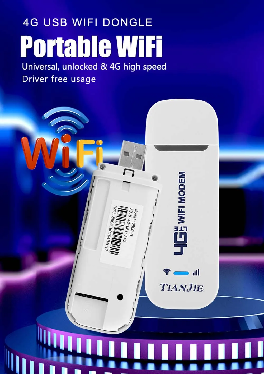TIANJIE 150Mbps 4G WIFI Router USB Wireless Modem CAT4 Qualcomm Chipset Dongle Car Adapter With Sim Card Slot for IP Camera TIANJIE 150Mbps 4G WIFI Router USB Wireless Modem CAT4 Qualcomm Chipset Dongle Car Adapter With Sim Card Slot for IP Camera