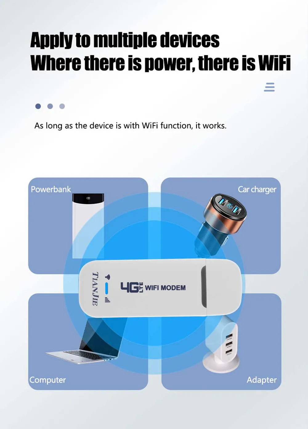 TIANJIE 150Mbps 4G WIFI Router USB Wireless Modem CAT4 Qualcomm Chipset Dongle Car Adapter With Sim Card Slot for IP Camera TIANJIE 150Mbps 4G WIFI Router USB Wireless Modem CAT4 Qualcomm Chipset Dongle Car Adapter With Sim Card Slot for IP Camera