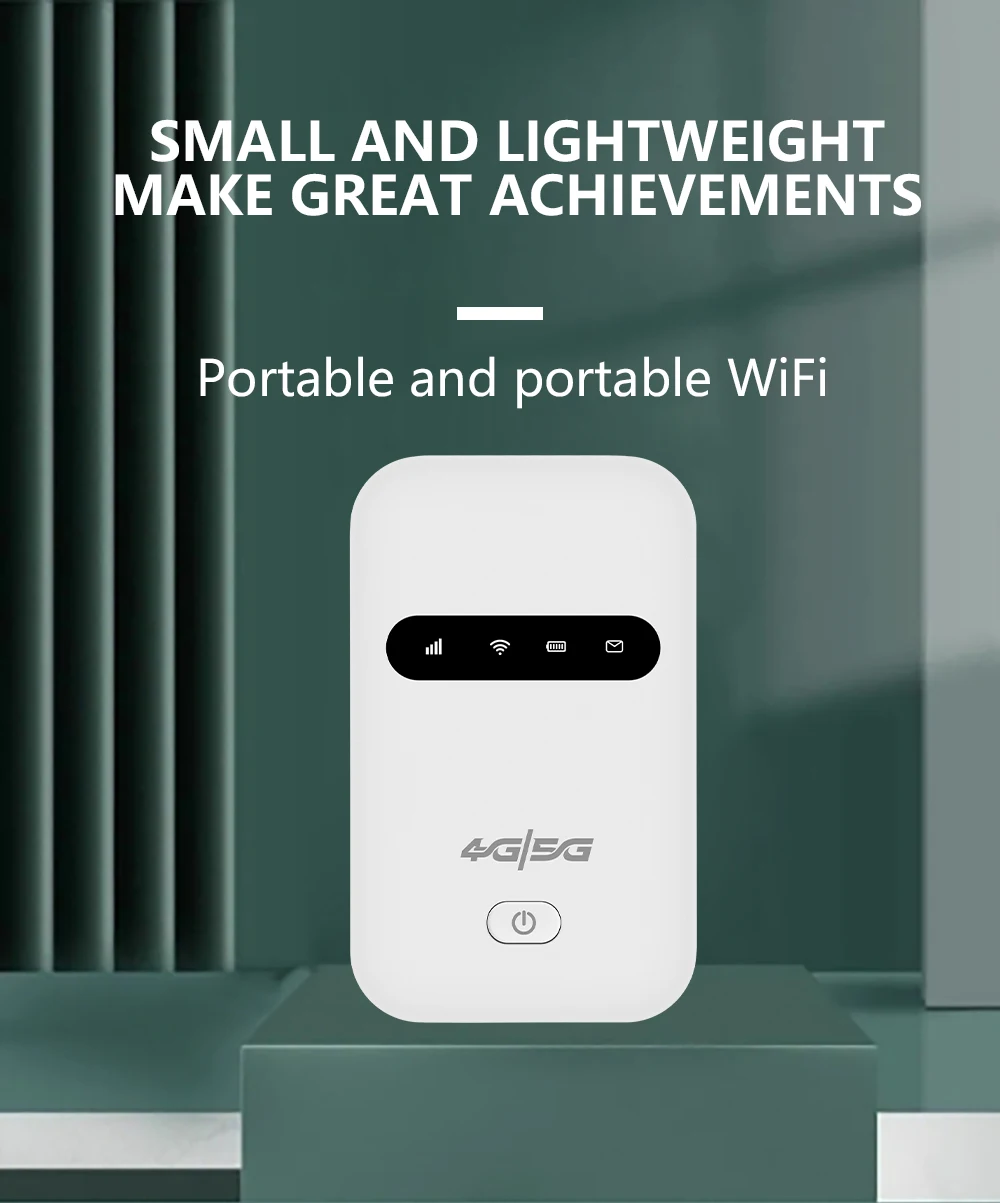 PHONEPACE Portable 4G/5G LTE Mobile WiFi Router 150Mbps 3500mAh Pocket MiFi Modem with SIM Card Slot for Mobile Wifi Hotspot