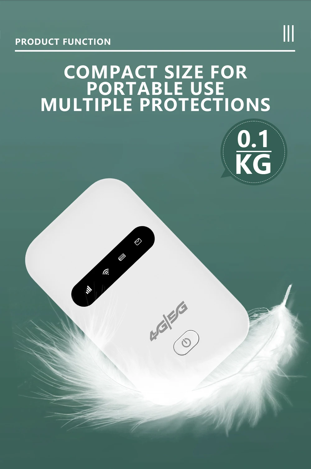 PHONEPACE Portable 4G/5G LTE Mobile WiFi Router 150Mbps 3500mAh Pocket MiFi Modem with SIM Card Slot for Mobile Wifi Hotspot