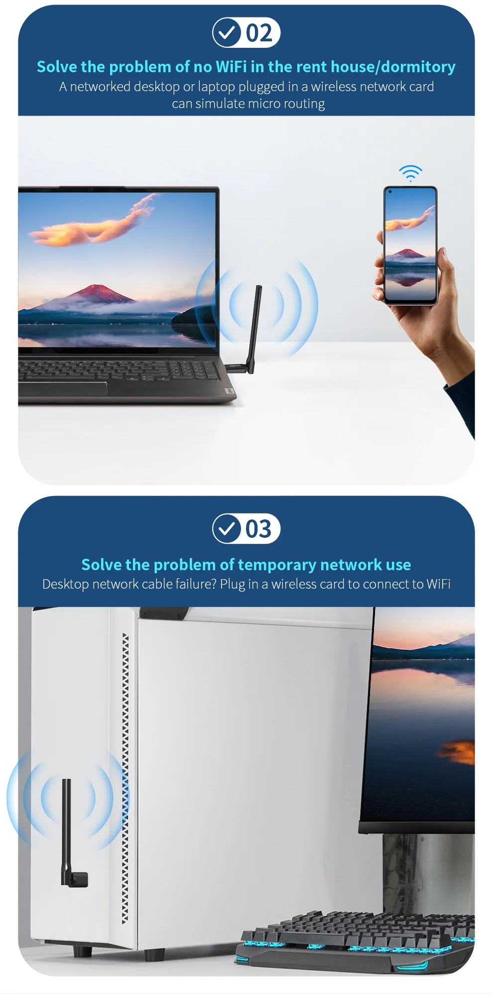 COMFAST 1300Mbps USB Wifi Adapter 2.4G/5.8Ghz Network Card USB3.0/2.0 WIFI Dongle Receiver For PC Win10/11 COMFAST 1300Mbps USB Wifi Adapter 2.4G/5.8Ghz Network Card USB3.0/2.0 WIFI Dongle Receiver For PC Win10/11