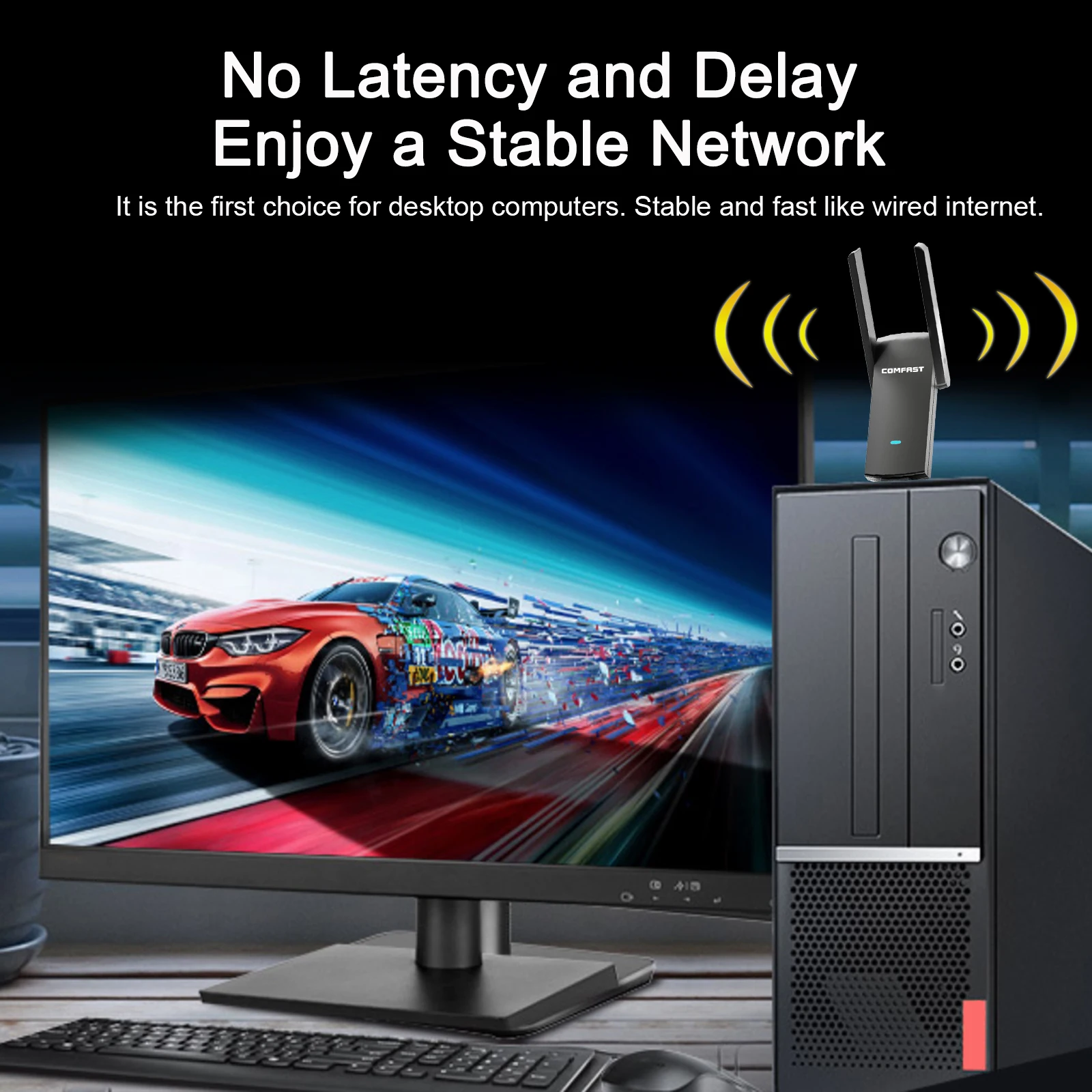 COMFAST 1300Mbps USB Wifi Adapter 2.4G/5.8Ghz Network Card USB3.0/2.0 WIFI Dongle Receiver For PC Win10/11 COMFAST 1300Mbps USB Wifi Adapter 2.4G/5.8Ghz Network Card USB3.0/2.0 WIFI Dongle Receiver For PC Win10/11