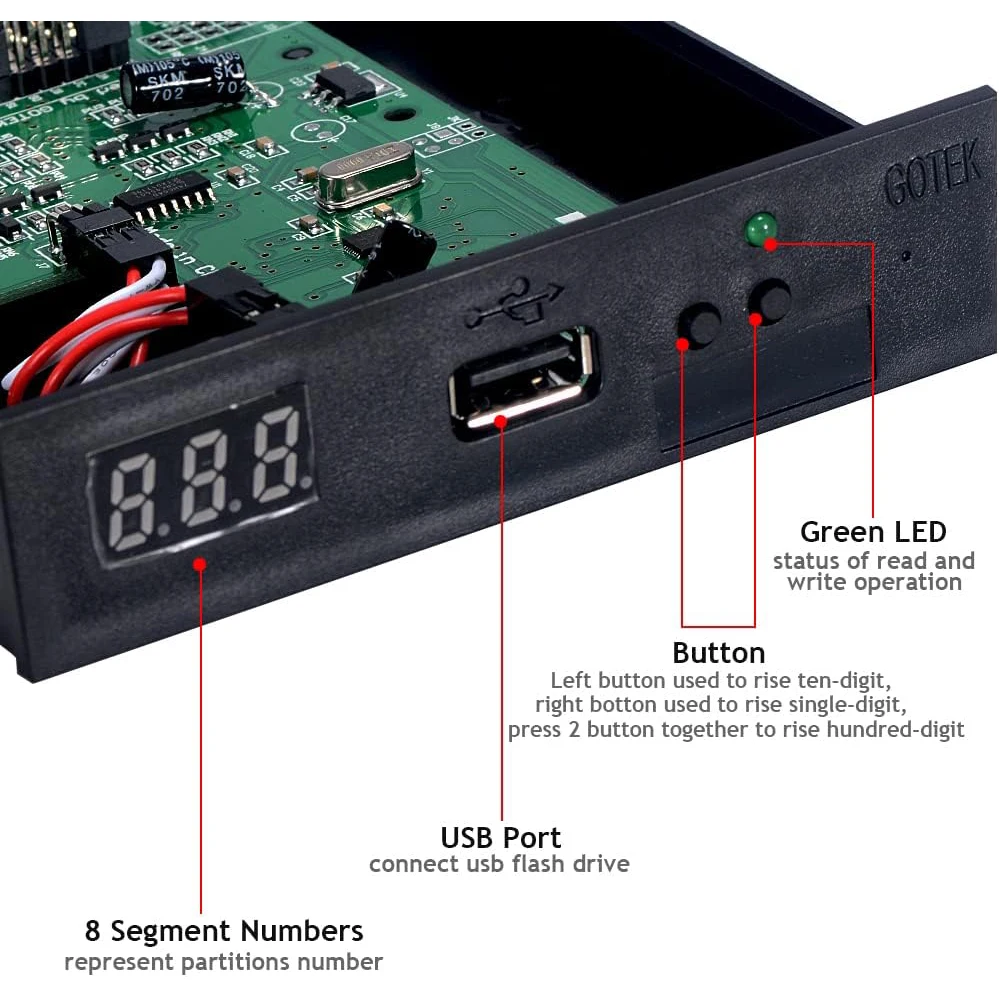3.5" 1000 Floppy Disk Drive, Floppy & Tape Drives USB Flash Disk Floppy Drive Emulator for Musical Keyboad 1.44MB Sfr1m44-u100k - Image 2