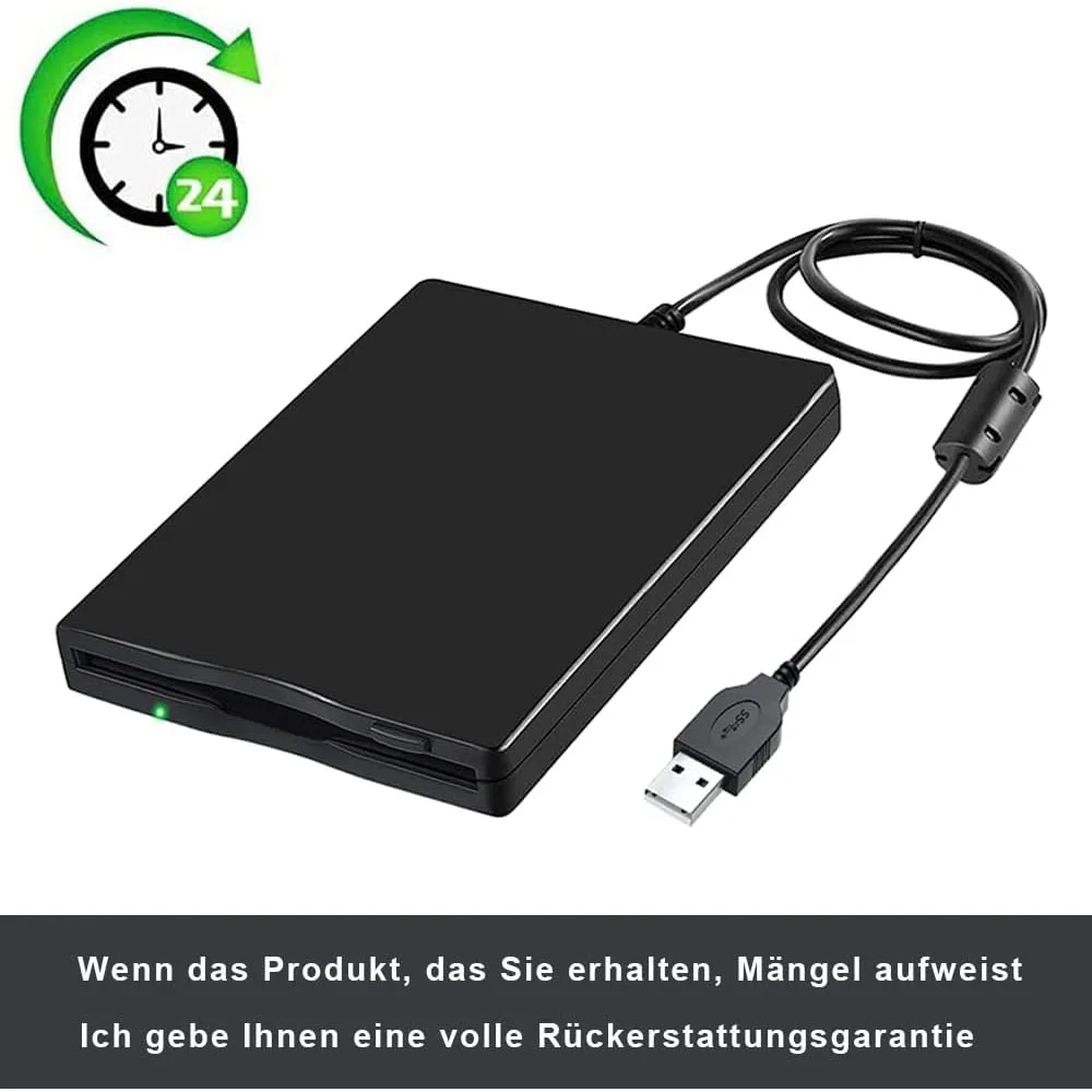 USB Floppy Disk Drive, Floppy Disk Reader 3.5 inch Portable USB External 1.44MB FDD Diskette Drive for Windows 7 10 11 PC Laptop