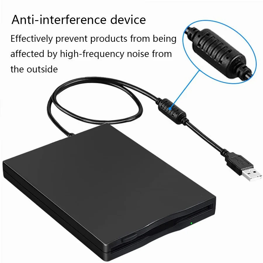 USB External Floppy Disk Reader Drive 3.5” 1.44MB FDD Diskette Drive for Mac Windows 10/7/8/XP/Vista PC Laptop Desktop