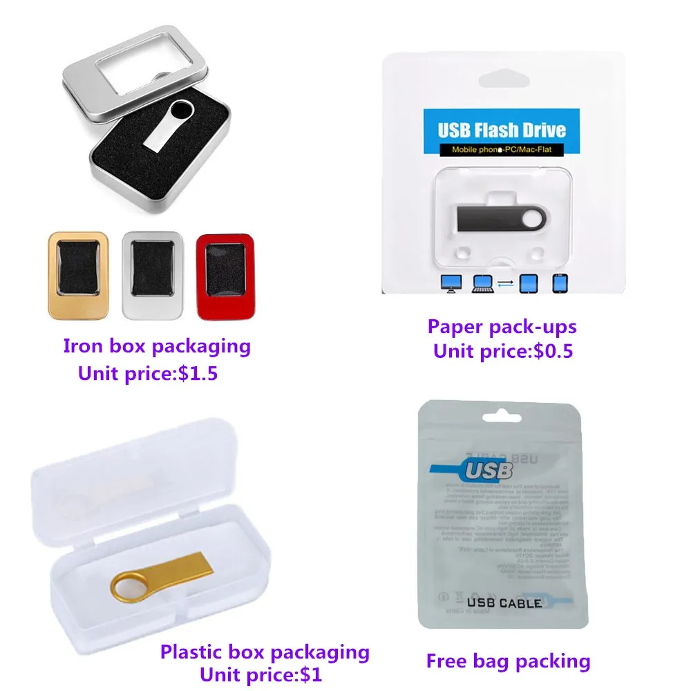10Pcs/lot Metal USB Flash Drive 4GB 8GB Pen Drive 16GB 32GB cle USB Stick 2.0 UDP Memory Flash Drive 64GB 128GB Free custom logo