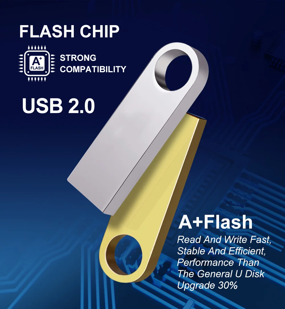 10Pcs/lot Metal USB Flash Drive 4GB 8GB Pen Drive 16GB 32GB cle USB Stick 2.0 UDP Memory Flash Drive 64GB 128GB Free custom logo