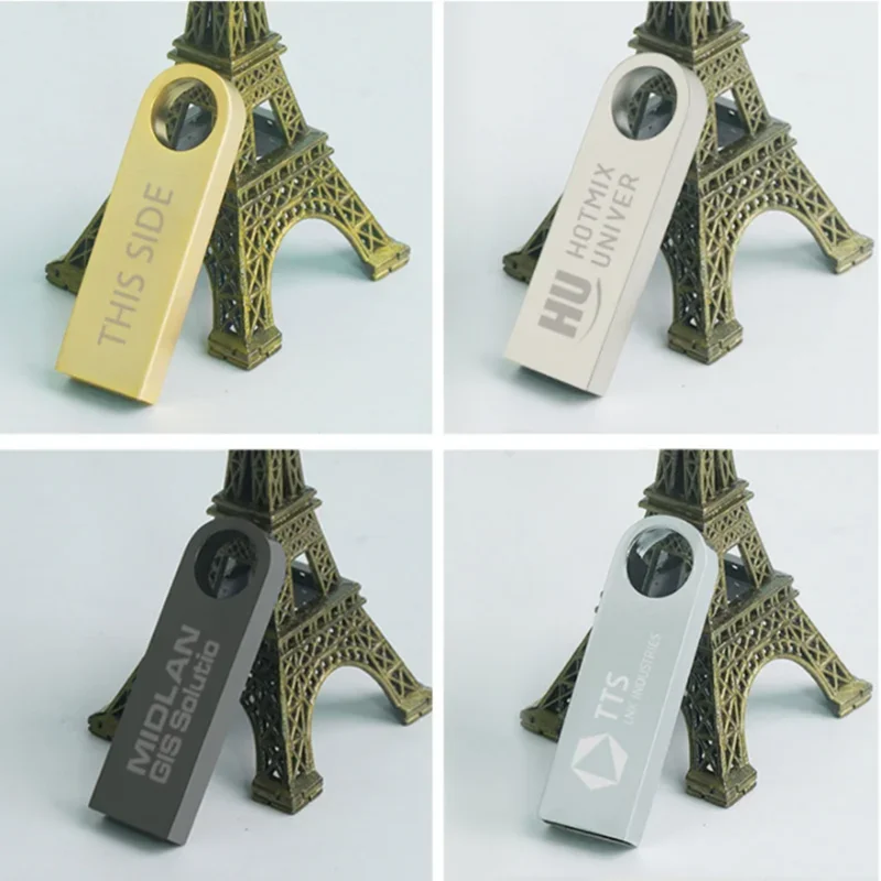 10Pcs/lot Metal USB Flash Drive 4GB 8GB Pen Drive 16GB 32GB cle USB Stick 2.0 UDP Memory Flash Drive 64GB 128GB Free custom logo
