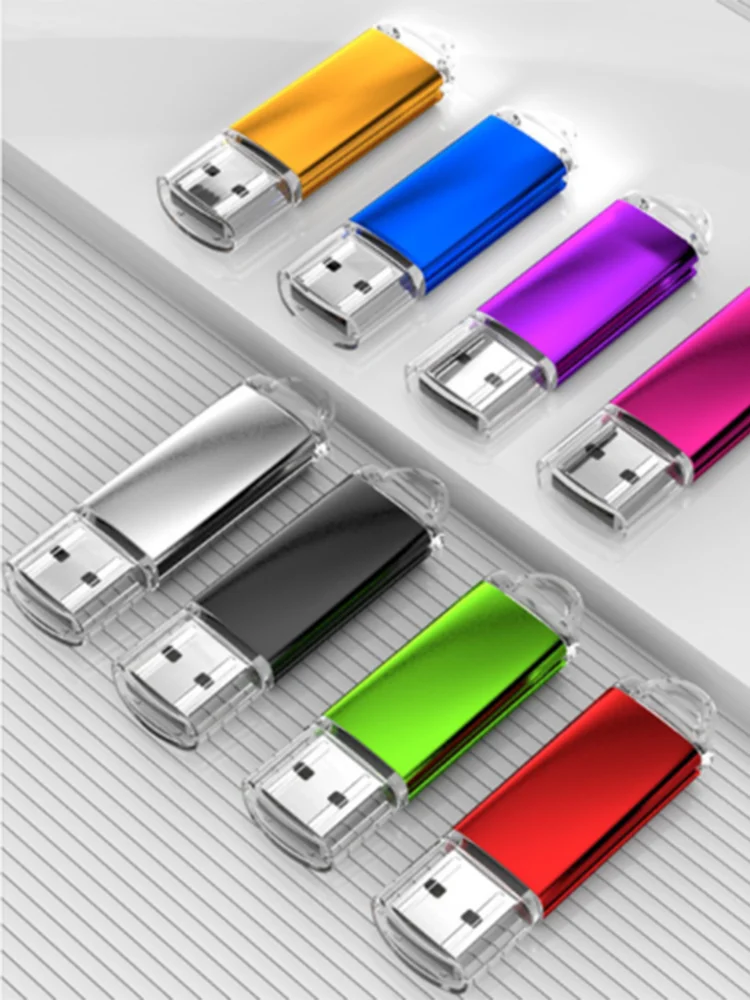 10PCS 100% Real Capacity USB Flash Drive Memory StickMini Metal Pen Drive 32GB 4GB 128MB Business Gift