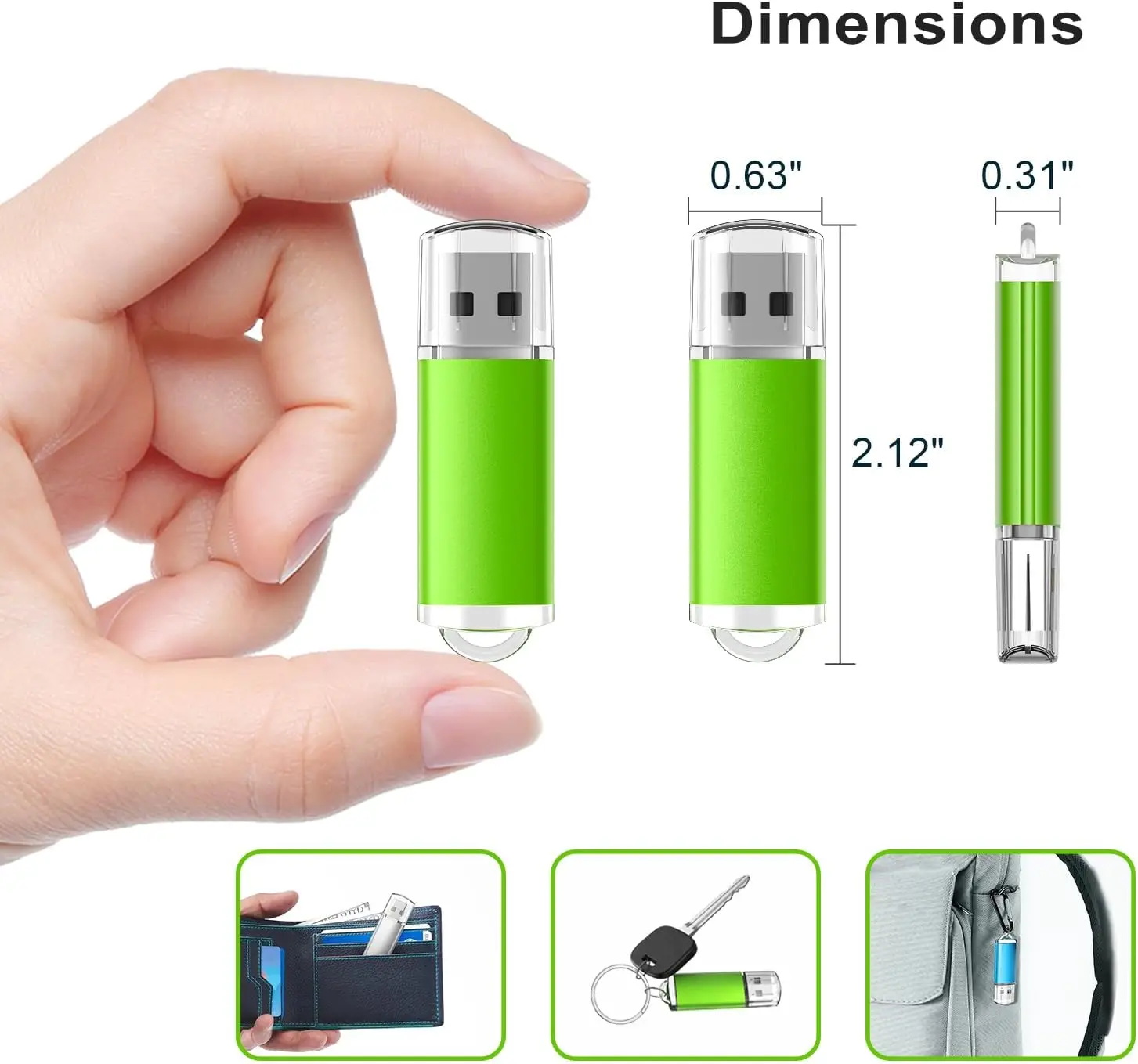 10 Pack USB Flash Drives in 5 Random Colors USB 2.0 Wholesale Lot Bulk Memory Sticks - Image 4