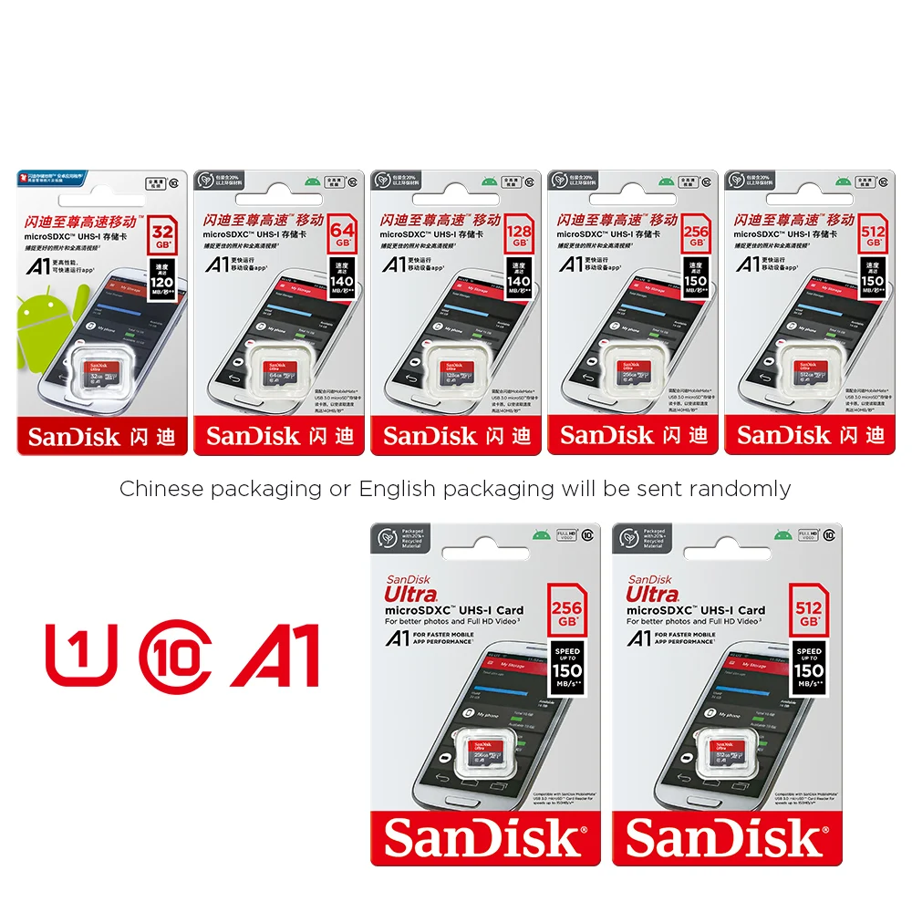 Ultra microsd 128GB 32GB 64GB 256GB 512GB A1 Micro SD Card SD TF Flash Card Memory Card Class 10 for Phone