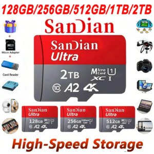 128GB Micro TF/ SD Card Class 10 High Speed Memory Cards Stable Performance SD Memory Card for Phones/Digital Camera/MP3 Player