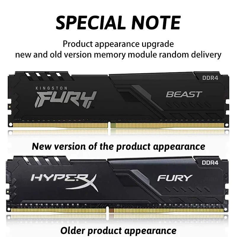 Kingston Fury Beast DDR4 8G 16G 32GB 3600 3200Mhz RAM PC Memory 288Pin XMP2.0 Heatsink For Desktop AMD or INTEL Motherboard