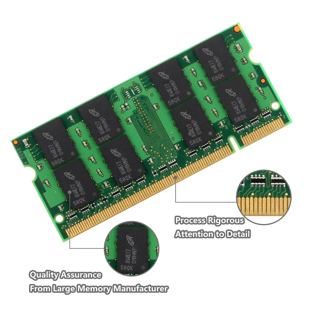 Crucial Memoria Laptop RAM DDR2 2GB 4GB (2x2GB) 667MHz 800MHz Memory SODIMM PC2-5300 PC2-6400 Non-ECC Unbuffered For Notebook Crucial Memoria Laptop RAM DDR2 2GB 4GB (2x2GB) 667MHz 800MHz Memory SODIMM PC2-5300 PC2-6400 Non-ECC Unbuffered For Notebook
