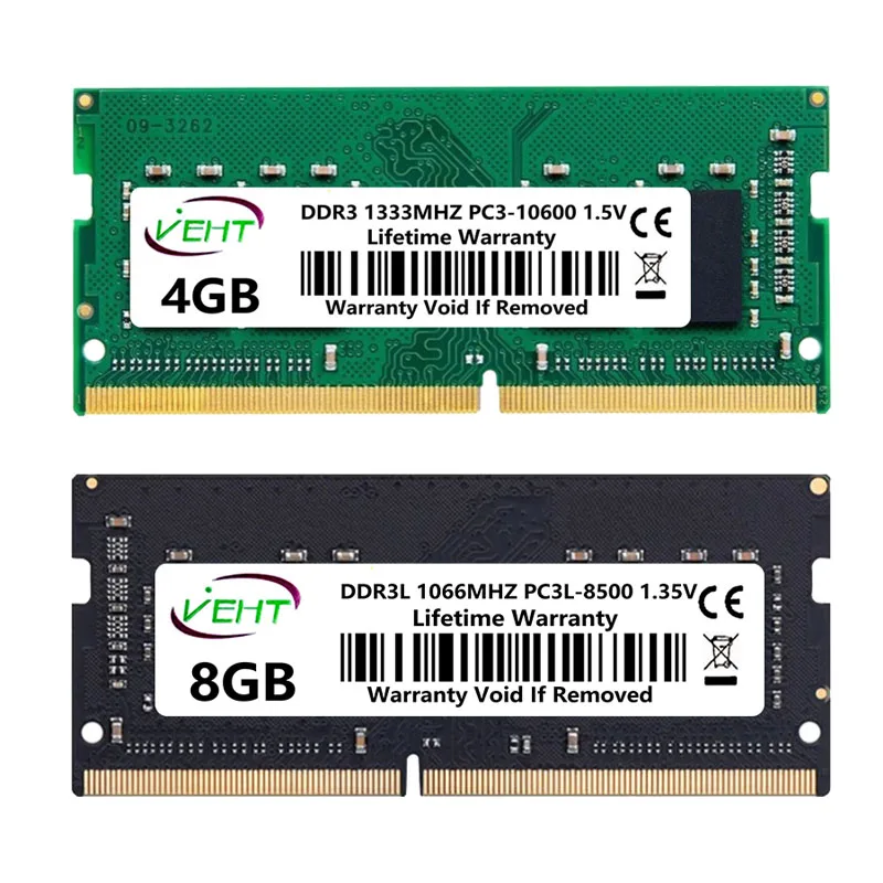 VEHT DDR3 DDR3L 2GB 4GB 8GB SODIMM Memories Ram 8500 10600 12800 204Pin PC3 1.5V PC3L 1.35V 1066 1333 1600Mhz Laptop Memory Ram VEHT DDR3 DDR3L 2GB 4GB 8GB SODIMM Memories Ram 8500 10600 12800 204Pin PC3 1.5V PC3L 1.35V 1066 1333 1600Mhz Laptop Memory Ram