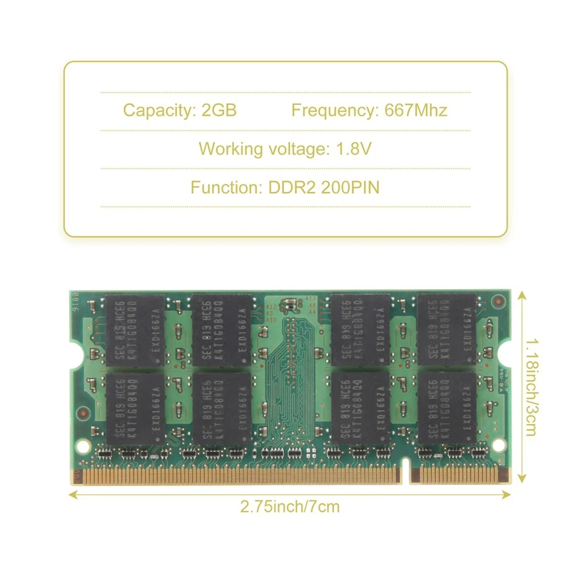 2GB DDR2 RAM Memory 667Mhz PC2 5300 Laptop Ram Memoria 1.8V 200PIN SODIMM For AMD 2GB DDR2 RAM Memory 667Mhz PC2 5300 Laptop Ram Memoria 1.8V 200PIN SODIMM For AMD