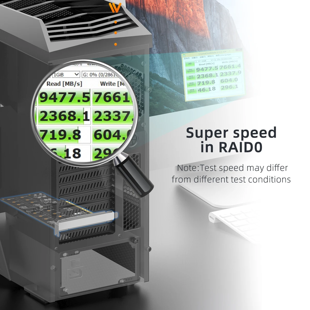 MAIWO NVMe Expansion Card PCIe 3.0 to M.2 NVMe SSD Converter 4 Bay Raid Array Card PC Motherboard PCI-e X16 for 2242 2260 2280mm MAIWO NVMe Expansion Card PCIe 3.0 to M.2 NVMe SSD Converter 4 Bay Raid Array Card PC Motherboard PCI-e X16 for 2242 2260 2280mm