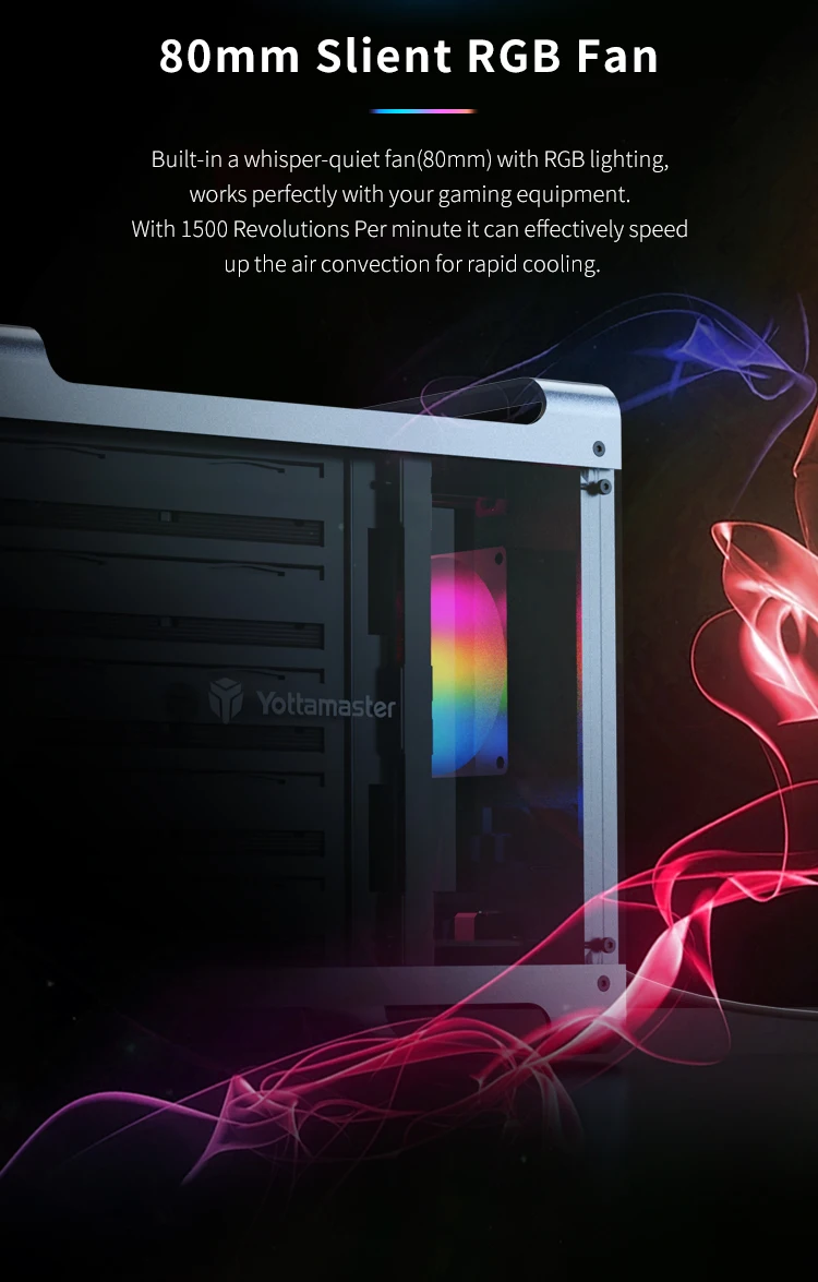 Yottamaster 2.5 3.5 inch SATA HDD SSD Enclosure 4/5 Bay RAID External Case House Multi Slot Port 5*18TB RGB Silent Fan HDD Case Yottamaster 2.5 3.5 inch SATA HDD SSD Enclosure 4/5 Bay RAID External Case House Multi Slot Port 5*18TB RGB Silent Fan HDD Case