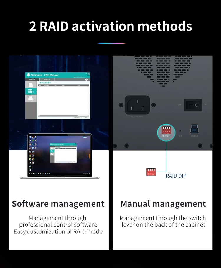 Yottamaster 2.5 3.5 inch SATA HDD SSD Enclosure 4/5 Bay RAID External Case House Multi Slot Port 5*18TB RGB Silent Fan HDD Case Yottamaster 2.5 3.5 inch SATA HDD SSD Enclosure 4/5 Bay RAID External Case House Multi Slot Port 5*18TB RGB Silent Fan HDD Case