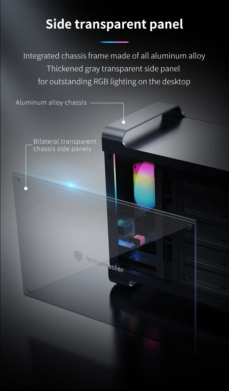 Yottamaster 2.5 3.5 inch SATA HDD SSD Enclosure 4/5 Bay RAID External Case House Multi Slot Port 5*18TB RGB Silent Fan HDD Case Yottamaster 2.5 3.5 inch SATA HDD SSD Enclosure 4/5 Bay RAID External Case House Multi Slot Port 5*18TB RGB Silent Fan HDD Case