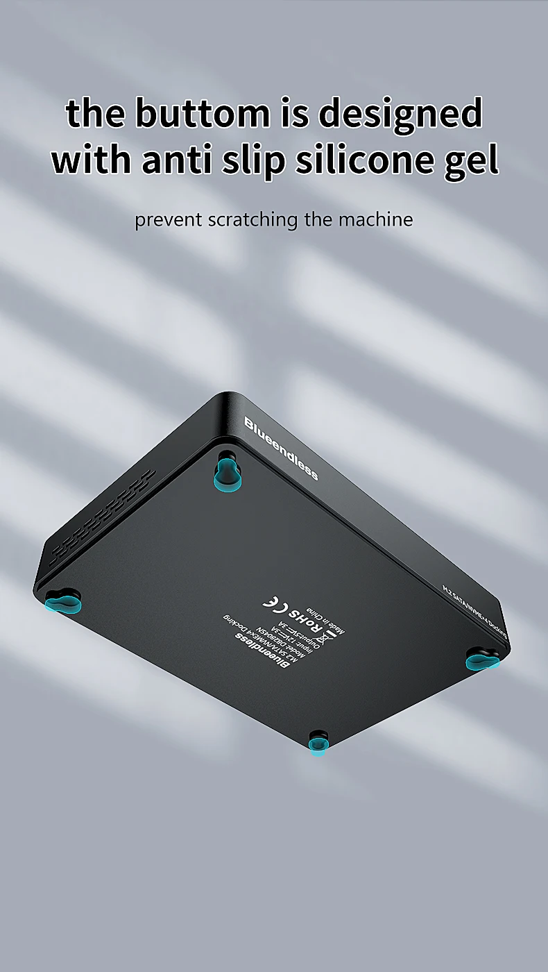 Blueendless 4 bay m2 SSD docking station Type C USB3.1 10Gbps m.2 NVME SATA ngff dual protocol Aluminum alloy SSD enclosure